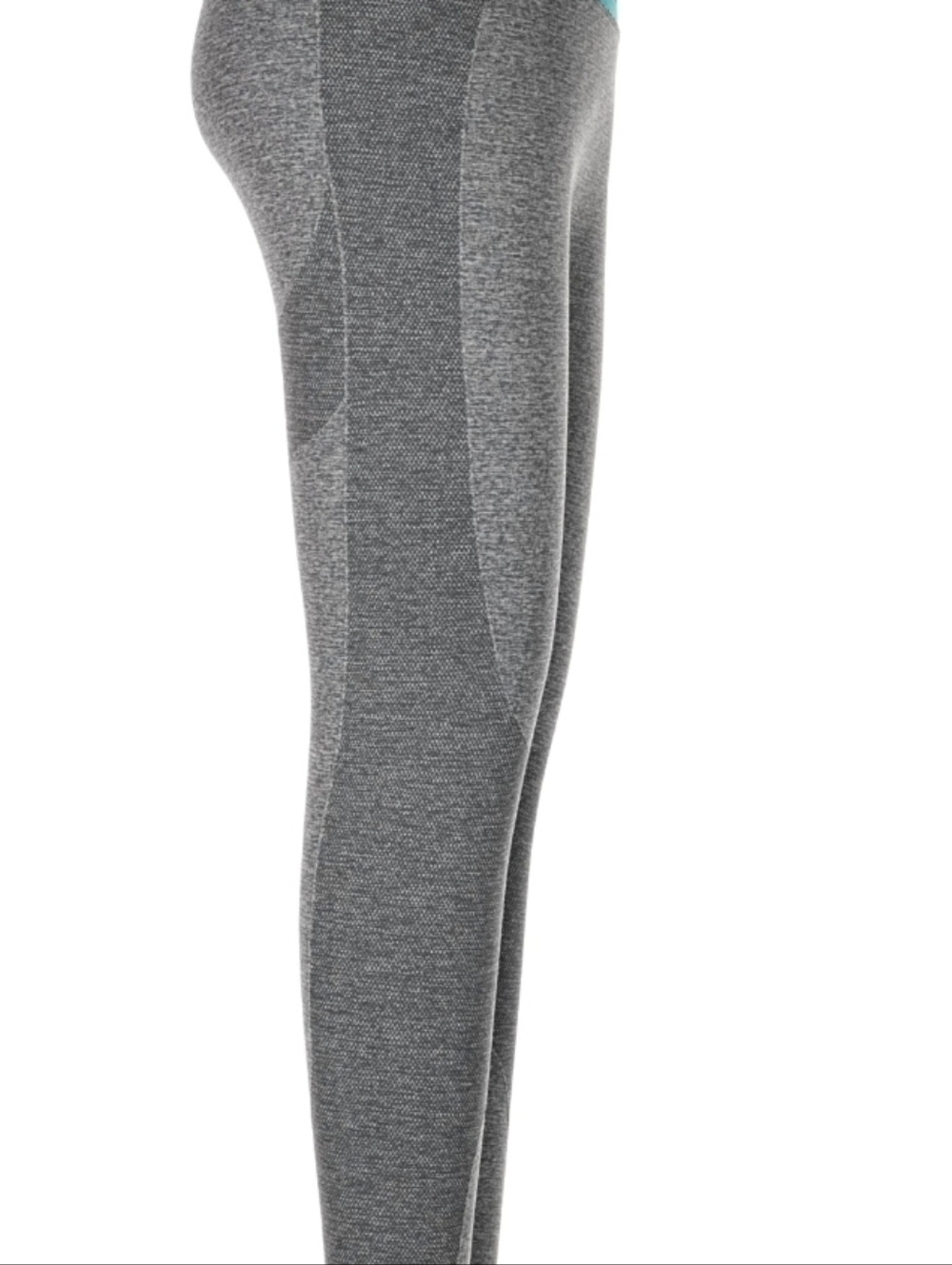 Gymshark Gray Leggings with Teal Branded Waistband - Picture 3 of 5